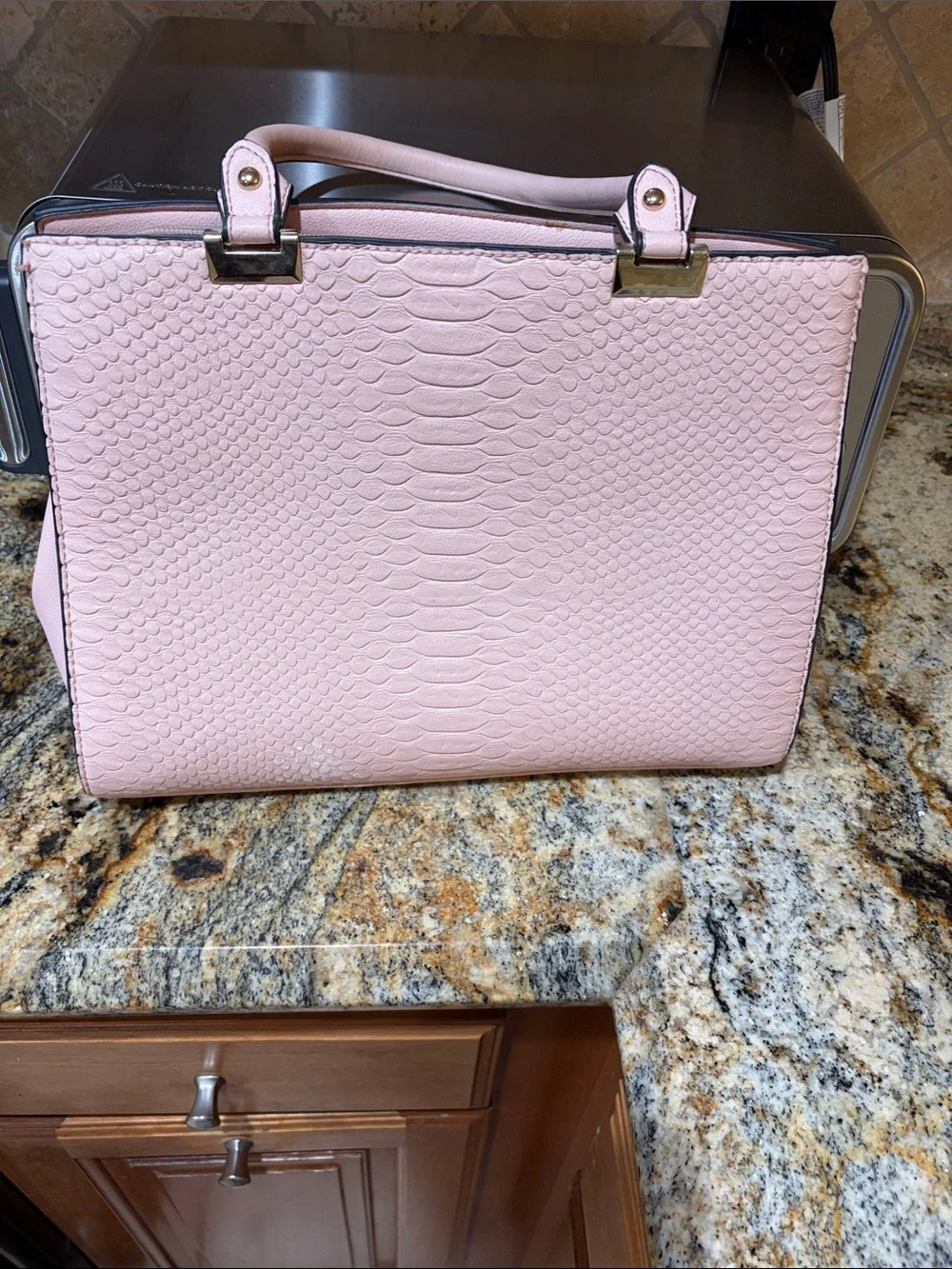 Structured Pink Leather Tote Bag - Elegant Everyday Carry
